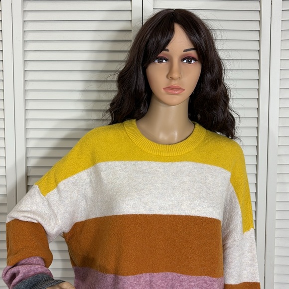 Madewell Crofton Striped Pullover Sweater in Coziest Yarn Large - Picture 4 of 12